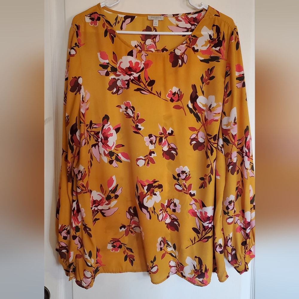Yellow floral blouse